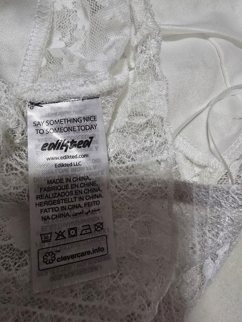 Edikted White Lace Tank Top - Picture 3 of 3